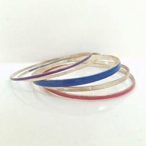 5 piece set of colorful bangles bracelets